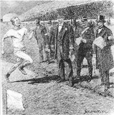 Arrivée d'une course en 1896